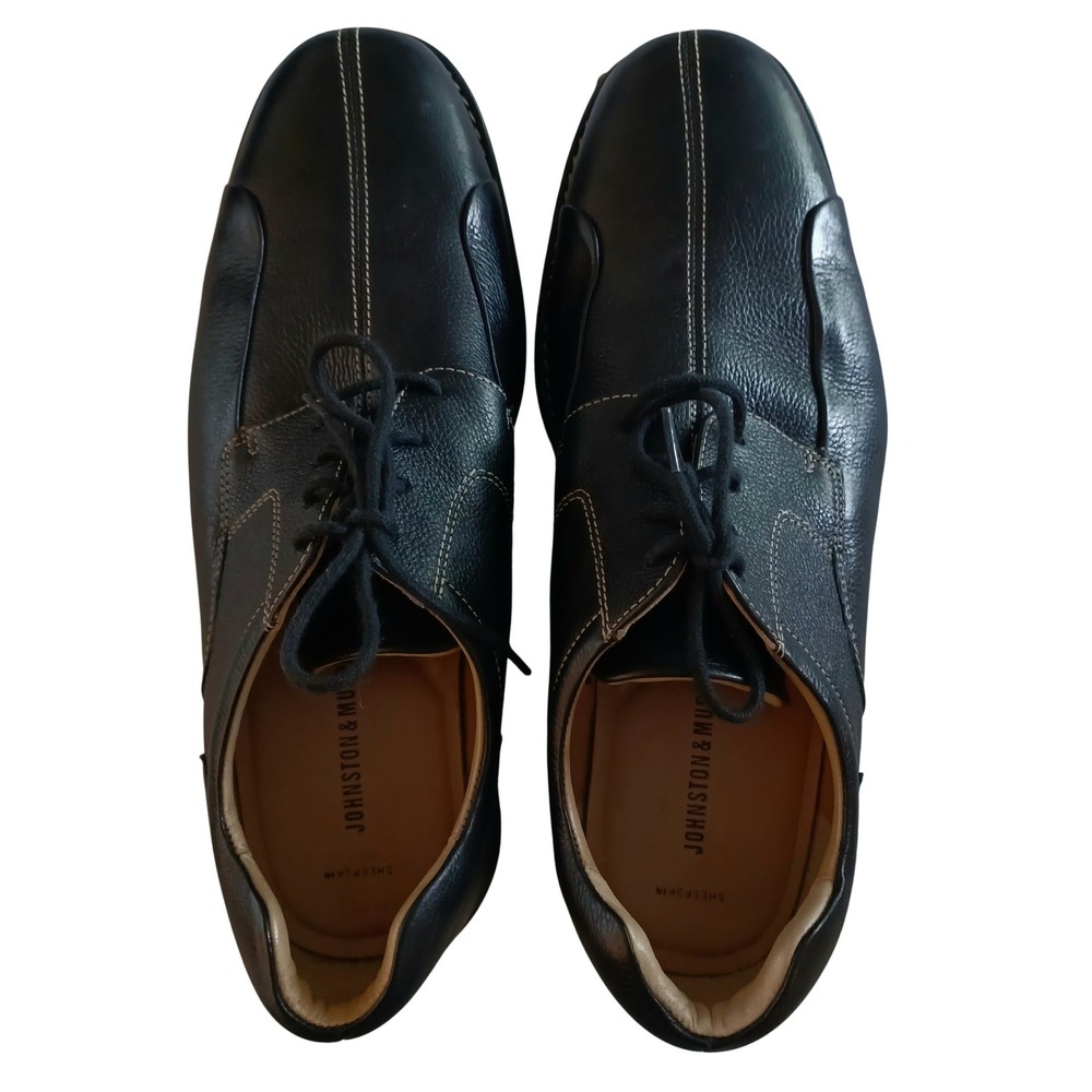 Johnston & Murphy Mens Black Pebbled Leather Split Toe Oxfords 20-7222 Size 12 M - Picture 13 of 13